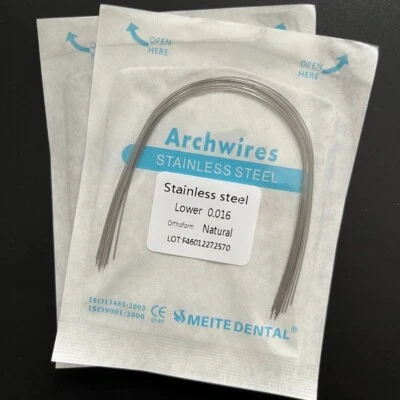 20 Packs Dental Orthodontic Stainless Steel Arch Wires Round Natural Form Arcs - Image 1 of 4
