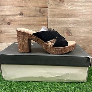 Spring Step Blanchar Platform Sandals Womens 7 Black Strappy Heeled Comfort NEW - Picture 1 of 13