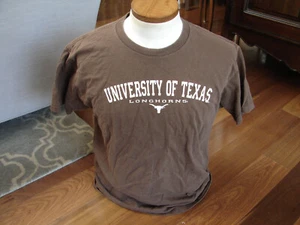 Vintage University of Texas Longhorns T Shirt Size Large Brown 100% Cotton - Picture 1 of 5