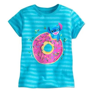 Camiseta Camiseta a Rayas Lilo & Stitch Auténtica Niñas Disney Store Talla 4 Nueva - Imagen 1 de 1