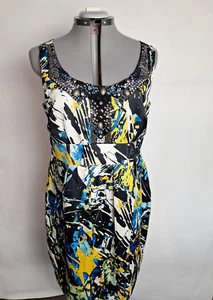 Matalan Et Vous Dress Size 18 Beaded Trim Lined Summer Night Out Evening Party - Picture 1 of 18