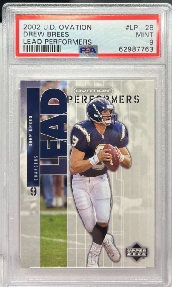 Drew Brees 2002 UD Ovation Lead Performers #LP-28 - PSA 9 MINT CHARGERS / SAINTS - Image 1 of 2