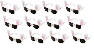 NEW Set of 12 Bunny Rabbit Ears Plastic Sunglasses Kids Halloween Party Favor - Image 1 of 3