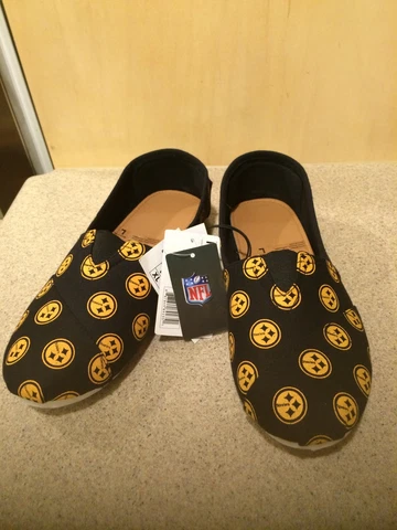 Pittsburgh Steelers NFL Pattern Slip On Canvas Shoes Slippers/Sneakers small 5-6 Cover