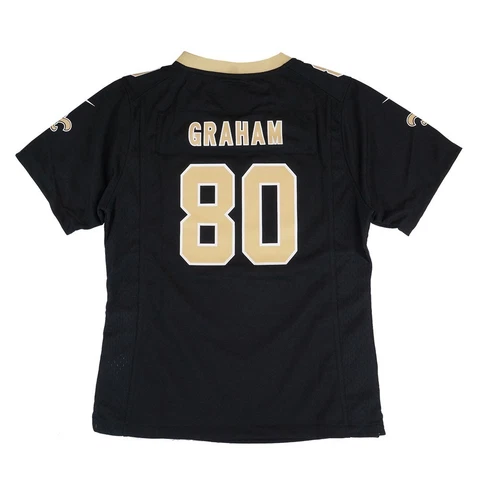 Jimmy Graham New Orleans Saints Nike Home Black Jersey Girls Youth (S-XL) Cover