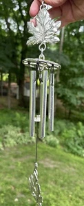 Carillon a vento lungo 13" modello foglia di peltro fine vento Whispering Winds - Foto 1 di 11