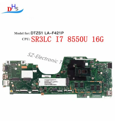 02DA014 For Lenovo ThinkPad X380 Yoga Motherboard LA-F421P i7-8550U UHDG620 16GB - Image 1 of 4