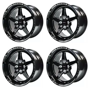VMS Racing Black Star Street Wheels Rims 15x8 4/100 4/114 ET20 73.1 Set Of 4 - Picture 1 of 4