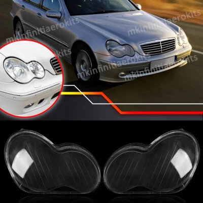 For Mercedes Benz W203 C230 C350 2001-2007 Clear Headlight Headlamp Lens Cover Foto 1 de 4