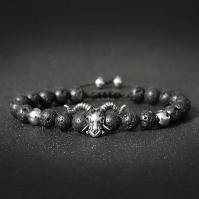 Pulsera Baphomet Hombre Premium Acero Inoxidable Gótico Fuerza Diablo Satánico Cabra Foto 1 de 4