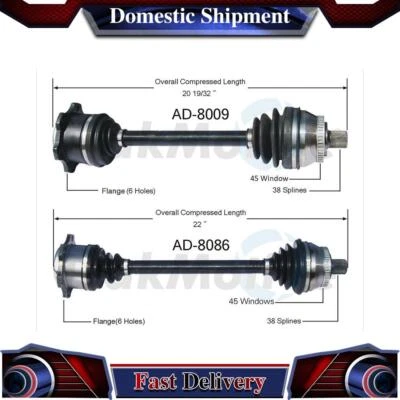 Front CV Axle Drive Shaft Joint For Audi A8 1997 1998 1999 2000 2001 2002 - Image 1 of 3