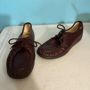 SAS  women’s burgundy lace up comfort leather loafer in size 11 - Picture 1 of 14