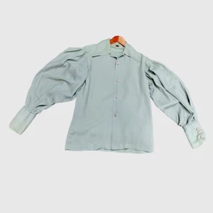 Men’s Vtg Poet Shirt Balloon Sleeves Size Large Pirate Gaberdine? - Picture 1 of 12