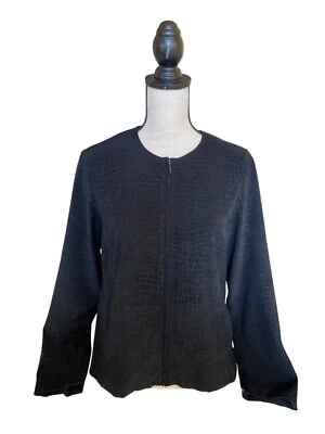 Norton McNaughton Women Jacket Size 8 Black Textured Long Sleeve Career Mob Wife - Image 1 of 4