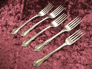 TRUE / ARBOR ROSE 5 Dinner / Place Forks Oneida Stainless NICE - Picture 1 of 3