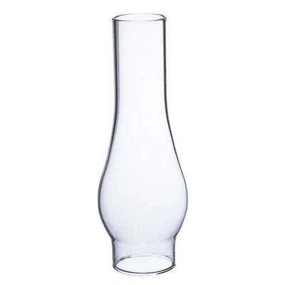 Clear Glass Lamp Chimney, Replacement Hurricane Globe 1 1/2 " Dia Base x 6 " H - Image 1 of 2