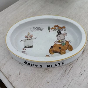 Shelley China Baby Plate Bowl c.1930 Rare Mabel Lucie Attwell "Mr Mouse" - Picture 1 of 10