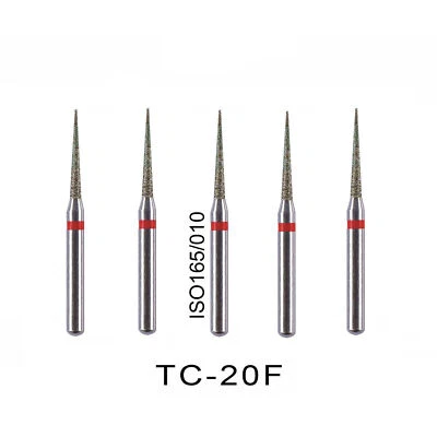 10Pcs Dental Diamond Burs FG Needle Taper TC-20F Fine Grit High Speed DMXDENT
