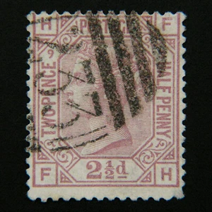 GREAT BRITAIN, Victoria, Scott #67, 2½p Claret, Plate 9, Used, cv$60 - Picture 1 of 2