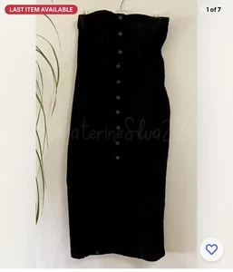 ZARA NEW WOMAN SS23 BLACK ZW BUSTIER DENIM DRESS REF:6045/047 S - Picture 1 of 1