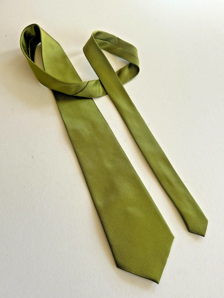 Di Stile Italia Moda Amarillo Verde Corbata Cadena Eslabón Patrón 58"x4" Foto 1 de 4