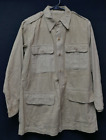 1930's South Pacific Tropical Linen Bush Coat Jungle Jacket Button Type, Light