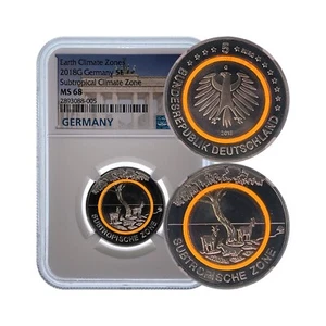 GERMANY. 2018, 5 Euro, Polymer - NGC MS68 - Top Pop 🥇 Subtropical Karlsruhe 05 - Picture 1 of 13