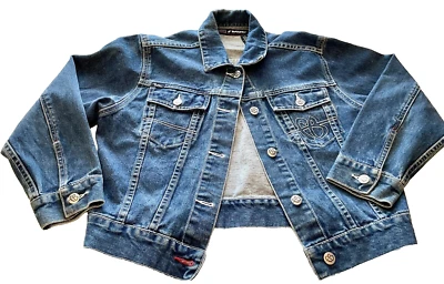Chaqueta de Jean Fubu The Collection Azul Oscuro Talla (L) Jr-(XS) Mujer Bolsillos/Botones Foto 1 de 4