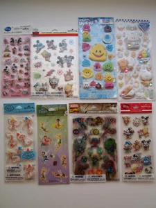 Lot 8 Packages of Stickers Sealed Disney Kamio Japan Poop Emoji Marvel Fairies - Picture 1 of 6