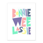 Bonnie Wee Lassie New Baby Girl Scottish Colourful Canvas Art Print