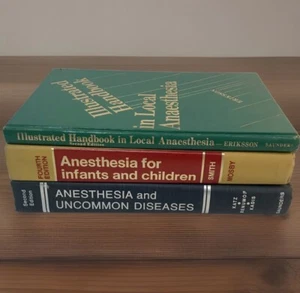 Anesthesia Books Lot of 3 Vintage 1980s Hardcovers General, Children, Local - Picture 1 of 24