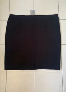 BELLE CURVE ELASTIC WAIST STRETCHY BLACK KNEE LENGTH SKIRT SIZE 24 AU - Picture 1 of 2