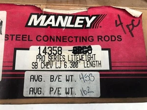 4 New Manley Pro Series Rods 6.300 2.100 SBC SBF part# 14358 - Picture 1 of 2