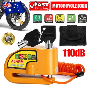 Motorcycle Alarm Disc Lock Motor Bike Brake Security Electric Rotor Bicycle Lock - Picture 1 of 12