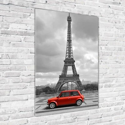 Wandbild Druck auf Plexiglas® Acryl Hochformat 70x100 Eiffelturm Auto - Bild 1 von 4