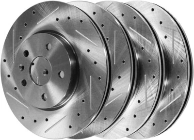 Juego de rotor de freno de disco delantero y trasero BMW perforado y ranurado NUEVO Foto 1 de 4