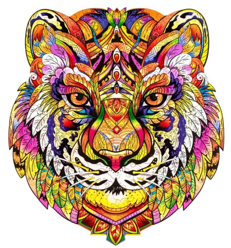 WOODVIO - Puzzle in legno per adulti e bambini - Tigre, 219 pezzi (38 x 34 cm) - Immagine 1 di 4