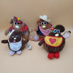 Vintage Collection Of 4 Nestle Morsel Family Plush 1984 With Tags - Picture 1 of 21