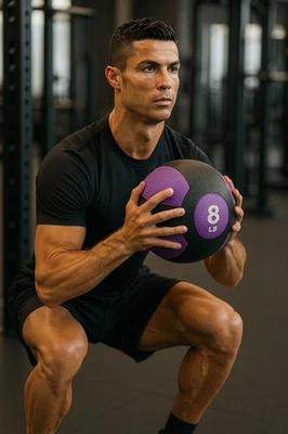 Versátil balón medicinal ponderado de 8 libras - Ideal para entrenamientos de núcleo y fuerza Foto 1 de 4
