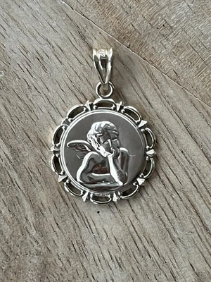 Colgante de ángel de la guarda de oro macizo de 14k vintage de Michael Anthony 1,15 gramos Foto 1 de 4