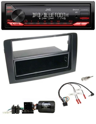 JVC Bluetooth USB DAB Lenkrad Autoradio für Fiat Idea 2006-2012 schwarz - Bild 1 von 4