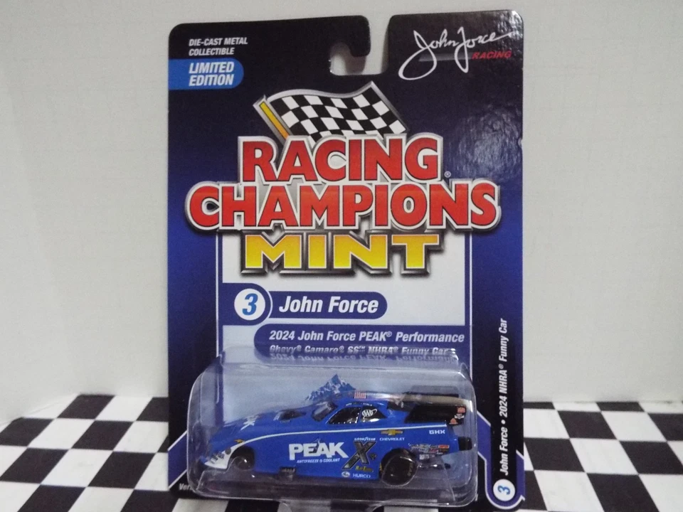 1/64 2025 Racing Champions MINT 2024 John Force Peak Chevy Camaro NHRA Funny Car - Image 1 of 1
