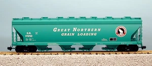 USA Trains R14108 Great Northern 4-BAY tramoggia coperta flusso centrale, VERDE - Foto 1 di 3