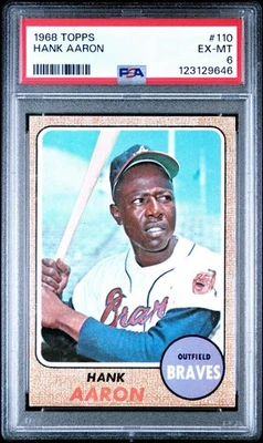 1968 TOPPS BASEBALL #110 HANK AARON PSA 6 EX-MT - Image 1 of 2