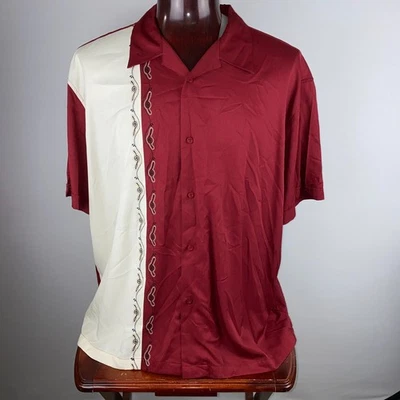 Camisa Havanera Co Para Hombres Aspecto Resbaladizo Rockabilly Cubano Bowling Acento Bordado 3X Foto 1 de 4