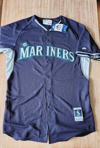 NEW Majestic Men's Seattle Mariners MLB Player Jersey 44 Navy Blue L Large Blank - Picture 1 of 3