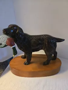 Walnut Carved Lab Dog With Duck - Picture 1 of 12