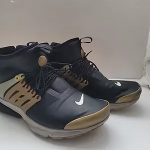 Nike Air Presto Mid Utility Men's Black GOLD Copper 859524-002 Sneakers Size 9 - Picture 1 of 12