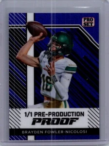 Brayden Fowler-Nicolosi 2024 Leaf Football 1/1 Pre Production Proof - Bild 1 von 1