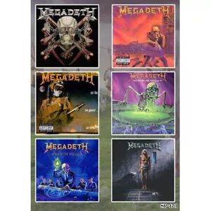 Paquete de pegatinas de cubiertas de álbum Megadeth - Peace Sells Mr Nice Guy Rust In Peace Logo - Imagen 1 de 1